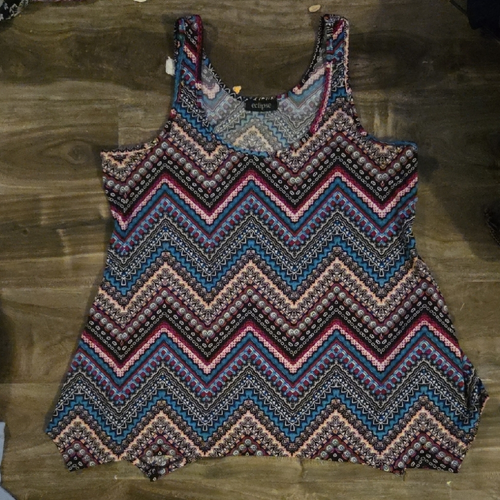 Eclipse Multicolor Chevron Tank Top